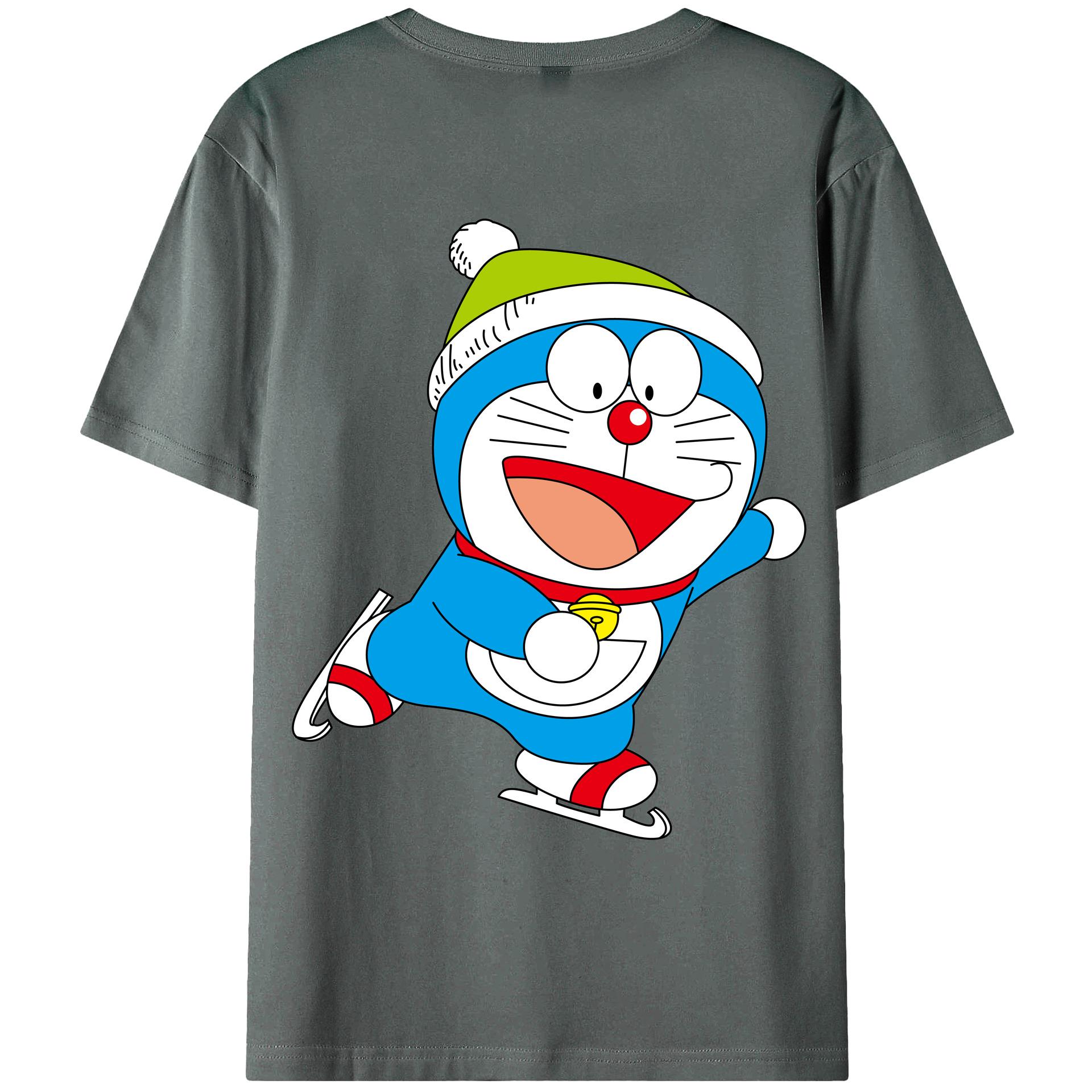 （画像用） ドラえもん Doraemon 綿100％ メンズ半袖Tシャツ（バックプリント） 通気性